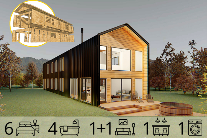Casa Nórdica de 224 m2 – 6 Dormitorios
