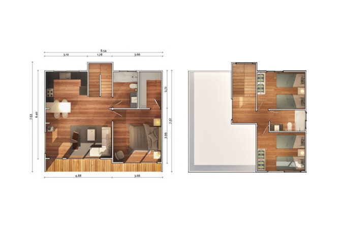 Casa Mediterránea 92 m2 – 3 Dorm