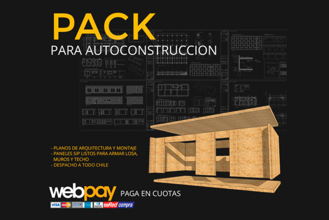 Pack SIP de Autoconstrucción Casa de 1 ambiente en 24m2