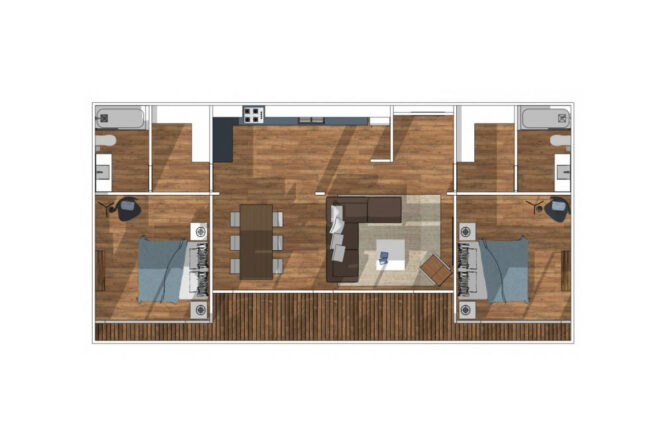 Casa Mediterránea de 91 m2 – 2 Dorm