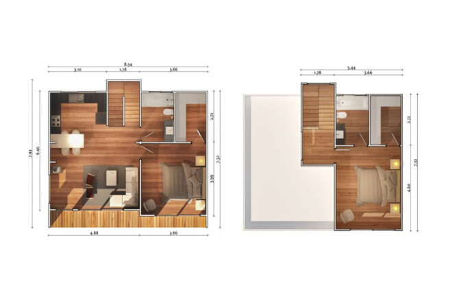 Casa Mediterránea de 92 m2 – 2 Dorm