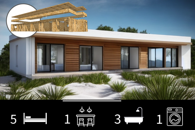 Casa mediterránea de 140 m2 – 5 Dorm