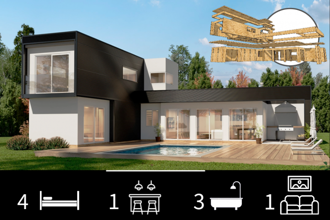 Casa Mediterránea de 202 m2 – 4 Dorm