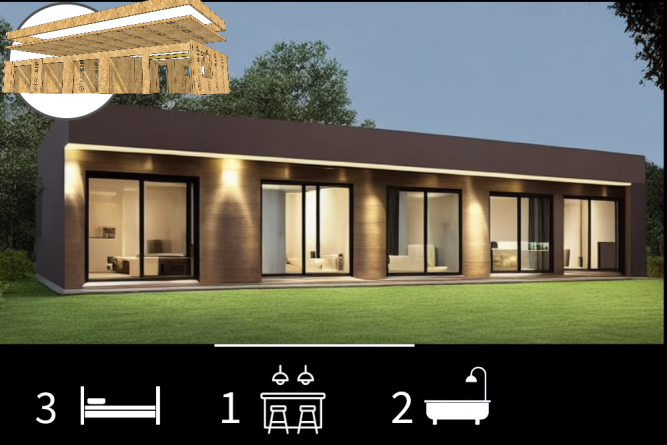 Casa Mediterránea de 89 m2 – 3 Dorm