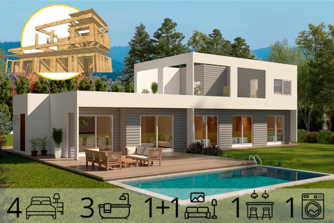 Casa Mediterránea de 156 m2 – 4 Dorm