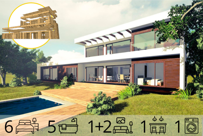 Casa Mediterránea de 218 m2 – 6 Dorm