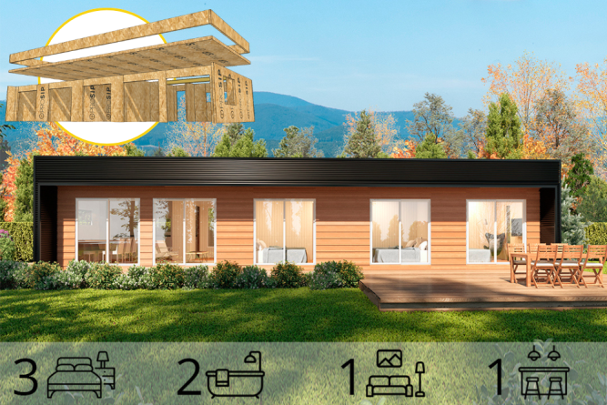 Casa Mediterránea de 89 m2 – 3 Dorm