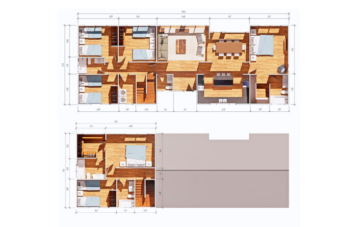 Casa Nórdica de 190 m2 – 6 Dormitorios