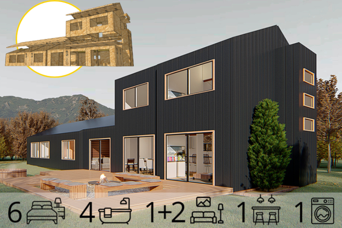Casa Nórdica de 213 m2 – 6 Dormitorios