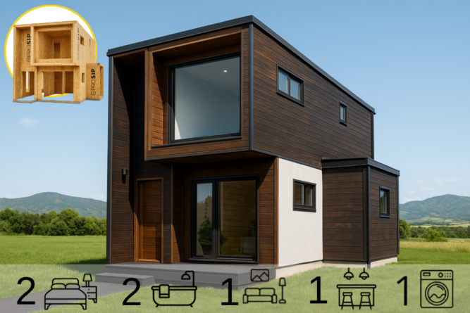 Casa Techo Inclinado de 71 m2 – 2 Dorm