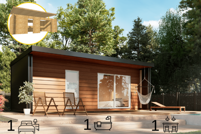 Eco House de 1 dormitorio en 24 m2