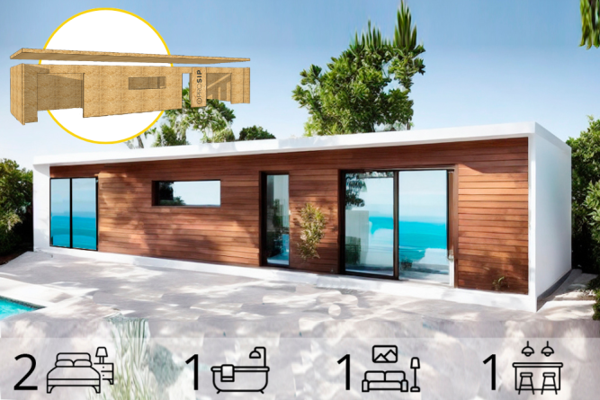 Eco House de 2 dormitorios en 48 m2
